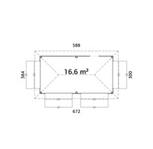 Paviljong PALMAKO Bianca set 112 16,6m² obehandlad