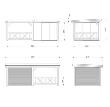 Paviljong PALMAKO Lenna Slide+ 16,6m² set 703 obehandlad