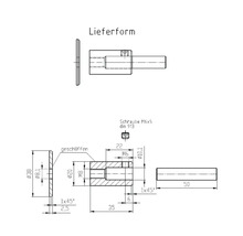 Teknisk ritning av leveransformen med mått