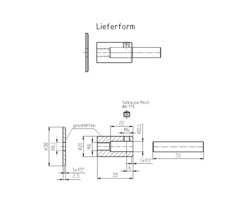 Teknisk ritning av leveransformen med mått