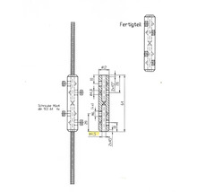 Teknisk ritning av en komponent med dimensioner och skruv M6x4.