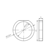 Teknisk ritning av en ring med mått