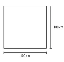 Kvadratisk yta som mäter 100 cm gånger 100 cm.