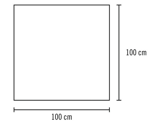 Kvadratisk yta som mäter 100 cm gånger 100 cm.
