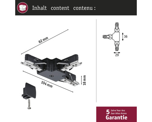 Koppling för paneler med tillbehör och mått