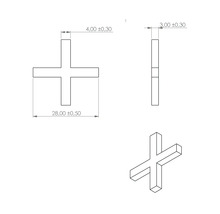 Teknisk ritning av fogkryss med måttangivelser