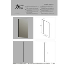 Sidovägg med 6 mm bruntonat klarglas, vändbar, pärleffekt och snabbmonteringssystem, profil: aluminium, matt svart