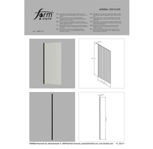 Sidovägg med 6 mm räfflat glas, vändbar, pärleffekt och snabbmonteringssystem, profil: aluminium