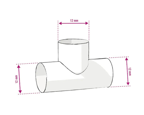 T-rörkoppling, diameter 12 mm
