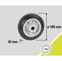 Hjul med en diameter på 160 millimeter och en lastkapacitet på 150 kilogram
