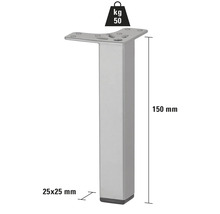 Möbelfot, 150 mm hög, lastkapacitet 50 kg