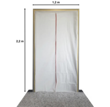 Dammskyddsdörr med måtten 1,2 meter gånger 2,2 meter