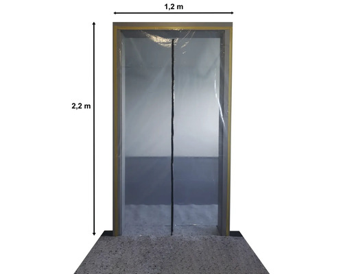 Skyddsdörr av transparent folie med måtten 1,2 meter gånger 2,2 meter