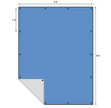 Presenning med öljetter, storlek 3 gånger 4 meter