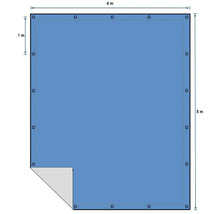 Täckning med öljetter, 4 meter gånger 5 meter
