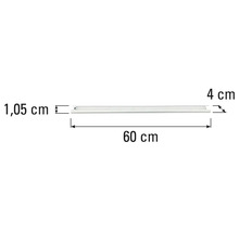 Teknisk ritning av en 60 centimeter lång lampa med breddmått