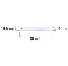LED-underskåpsbelysning med måtten 30 centimeter längd, 10,5 centimeter höjd och 4 centimeter bredd