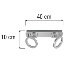Mått på en taklampa: 40 centimeter bred och 10 centimeter hög