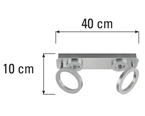 Mått på en taklampa: 40 centimeter bred och 10 centimeter hög