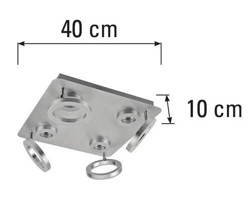 Taklampa med måtten 40 gånger 10 centimeter