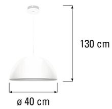 Pendellampa med en diameter på 40 cm och en höjd på 130 cm.
