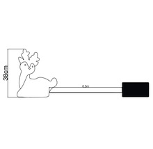 Skiss av en ren med en höjd på 38 centimeter och en kabel på 0,5 meter