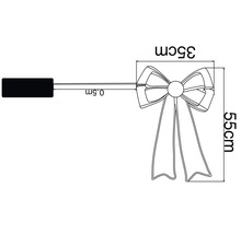 Teknisk ritning av en rosett med måtten 35 x 55 centimeter och en tilloppsledning på 0,5 meter