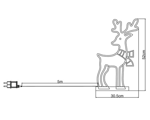 Mått på en ren juldekoration med sladd och kontakt