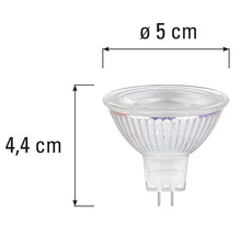 MR16-lampa med måtten 4,4 cm höjd och 5 cm diameter