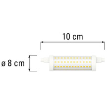 Bild av en 10 centimeters LED-lampa med en diameter på 8 centimeter.