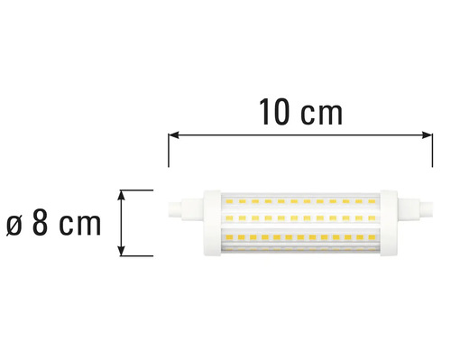 Bild av en 10 centimeters LED-lampa med en diameter på 8 centimeter.
