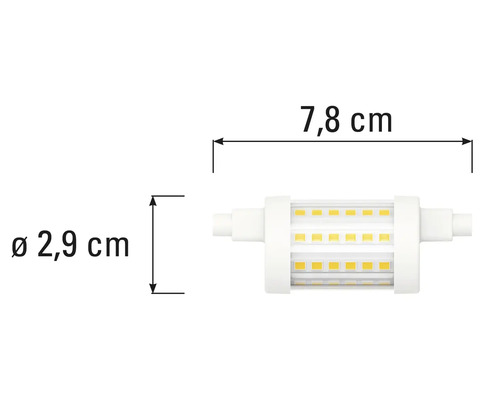 LED-lampa, 7,8 cm lång och 2,9 cm diameter