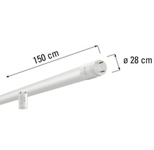 LED-rör med en längd på 150 centimeter och en diameter på 28 centimeter