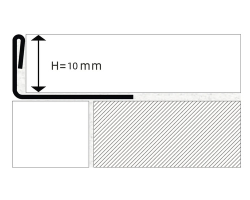 Profilremsa med en höjd på 10 mm