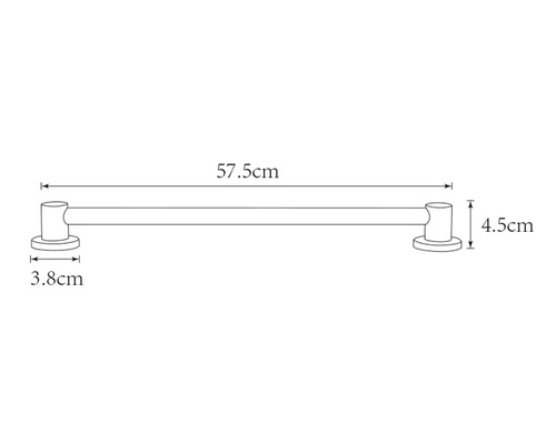 Skiss av en handdukshängare med mått