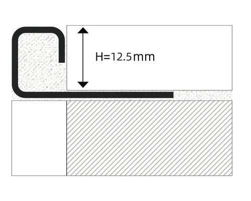 Illustration av en profil med en höjd av 12,5 mm.