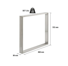 Bordsstativ av metall, mått 800 x 722 mm, set om två, lastkapacitet 300 kg