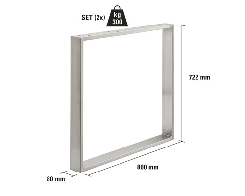 Bordsstativ av metall, mått 800 x 722 mm, set om två, lastkapacitet 300 kg