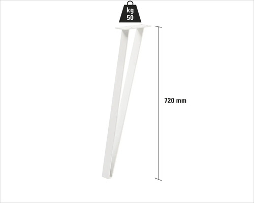 Bordsben av metall, 720 mm hög, lastkapacitet 50 kg