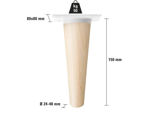 Möbelben av trä med en lastkapacitet på 50 kg och måtten 150 x 80 x 80 millimeter