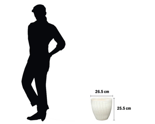 Blomkruka som mäter 26,5 cm gånger 25,5 cm