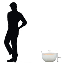 Dekorativ planteringsskål med måtten 34 cm bred och 17 cm hög.