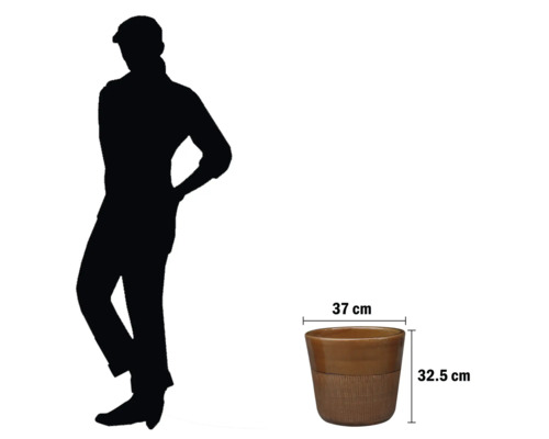 Blomkruka med mått: 37 cm diameter, 32,5 cm höjd