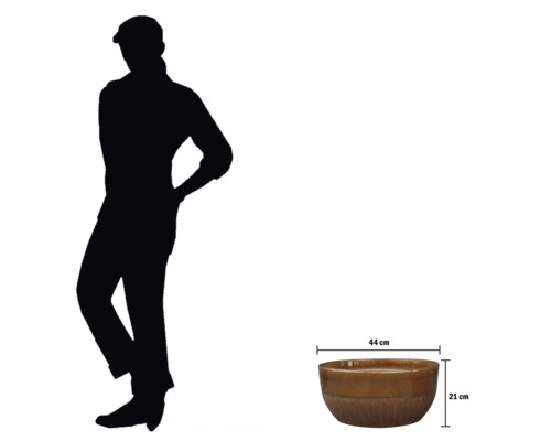 Planteringsskål i keramik med måtten 44 cm gånger 21 cm