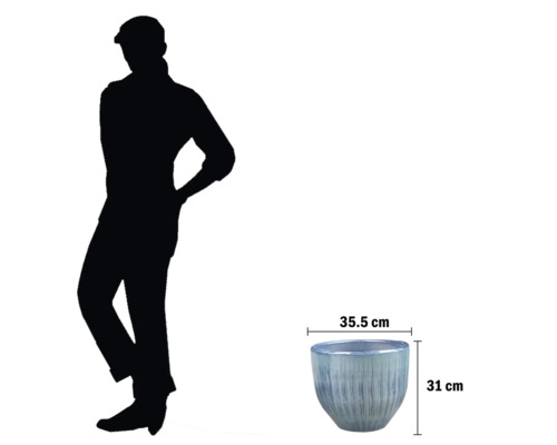 Blomkruka med måtten 35,5 cm bred och 31 cm hög