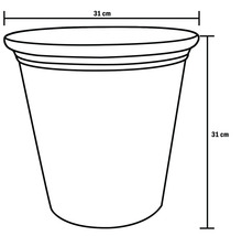 Blomkruka med måtten 31 cm höjd och 31 cm diameter
