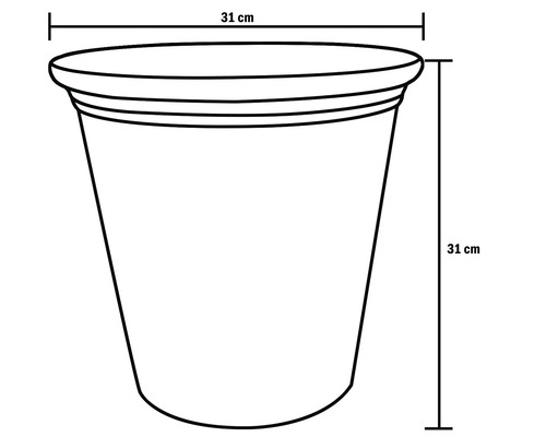 Blomkruka med måtten 31 cm höjd och 31 cm diameter