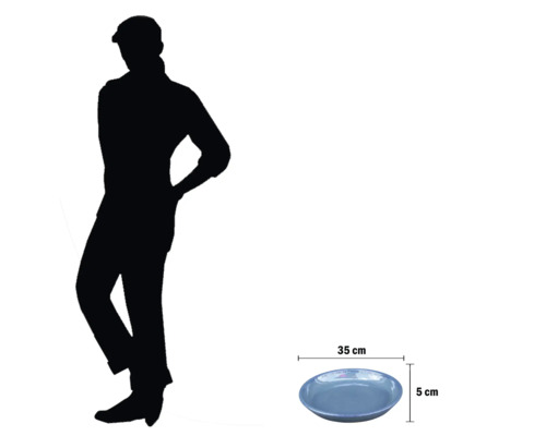 Dekorativ skål, cirka 35 cm i diameter och 5 cm hög