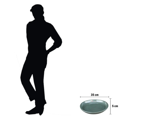 Keramisk planteringskärl med måtten 35 cm x 5 cm