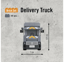 Byggsats leveransbil av 181 delar, 8,9 cm hög och 7 cm bred